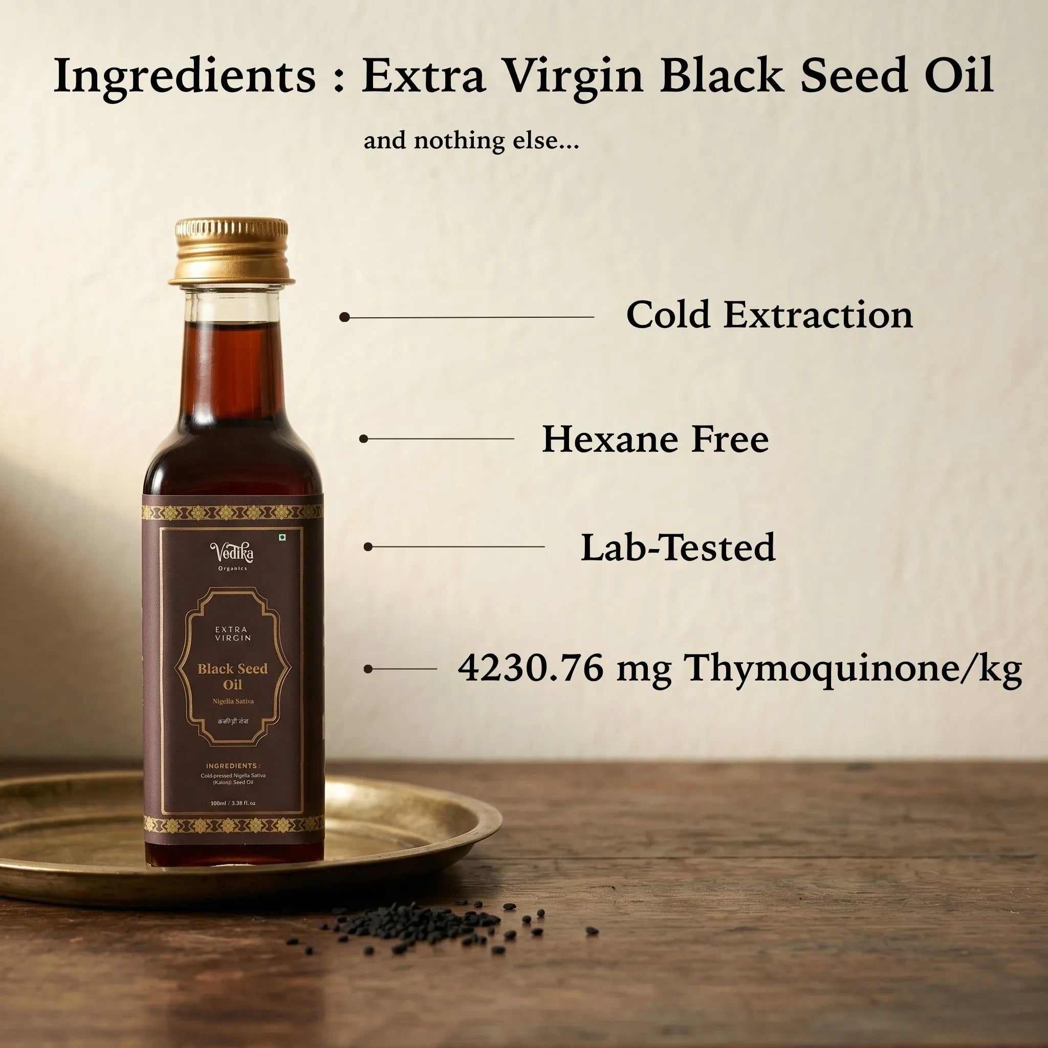 Vedika Organics Cold Pressed Black Seed Oil (Kalonji Oil)