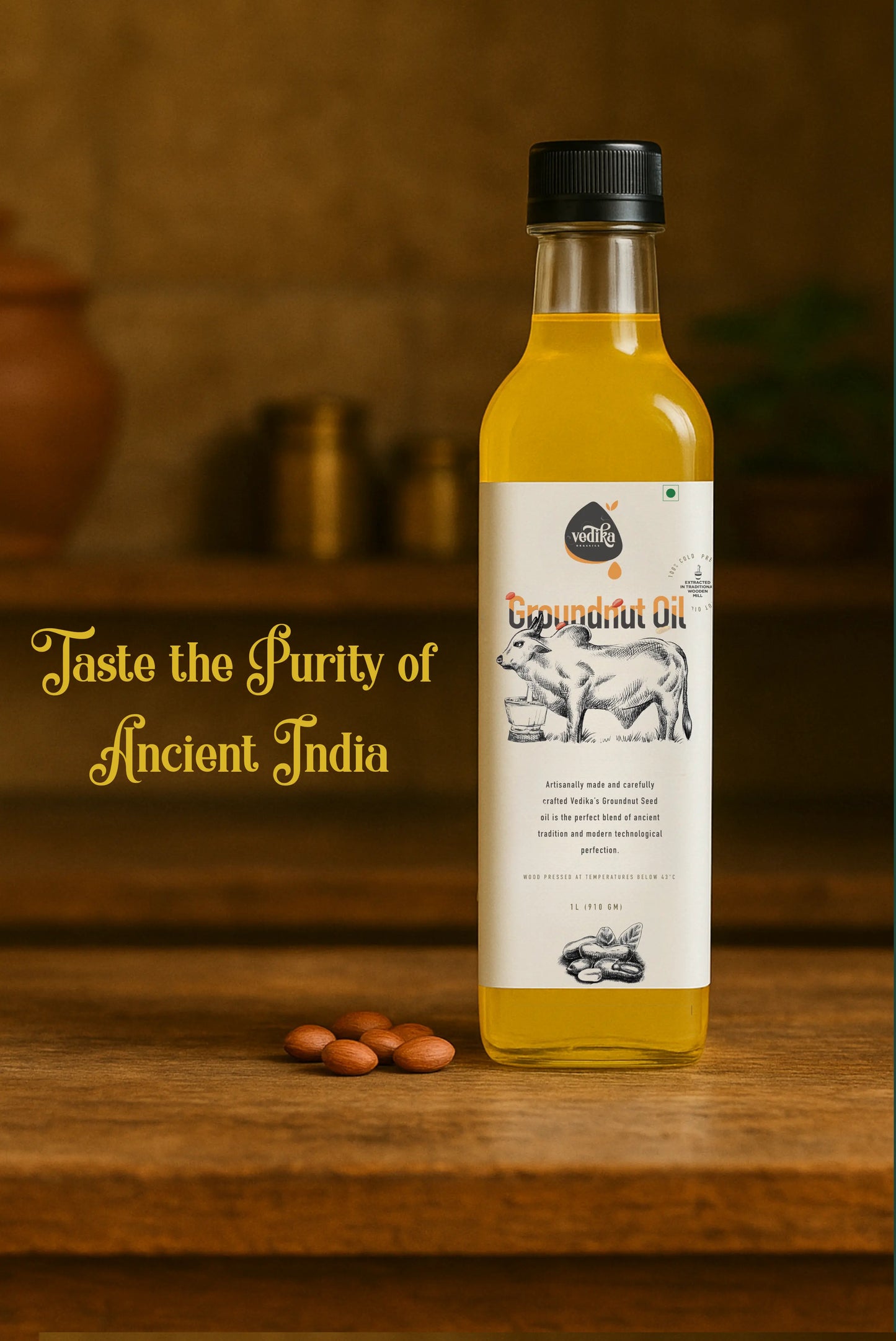 Vedika Organics Extra Virgin Groundnut Oil (1 litre)