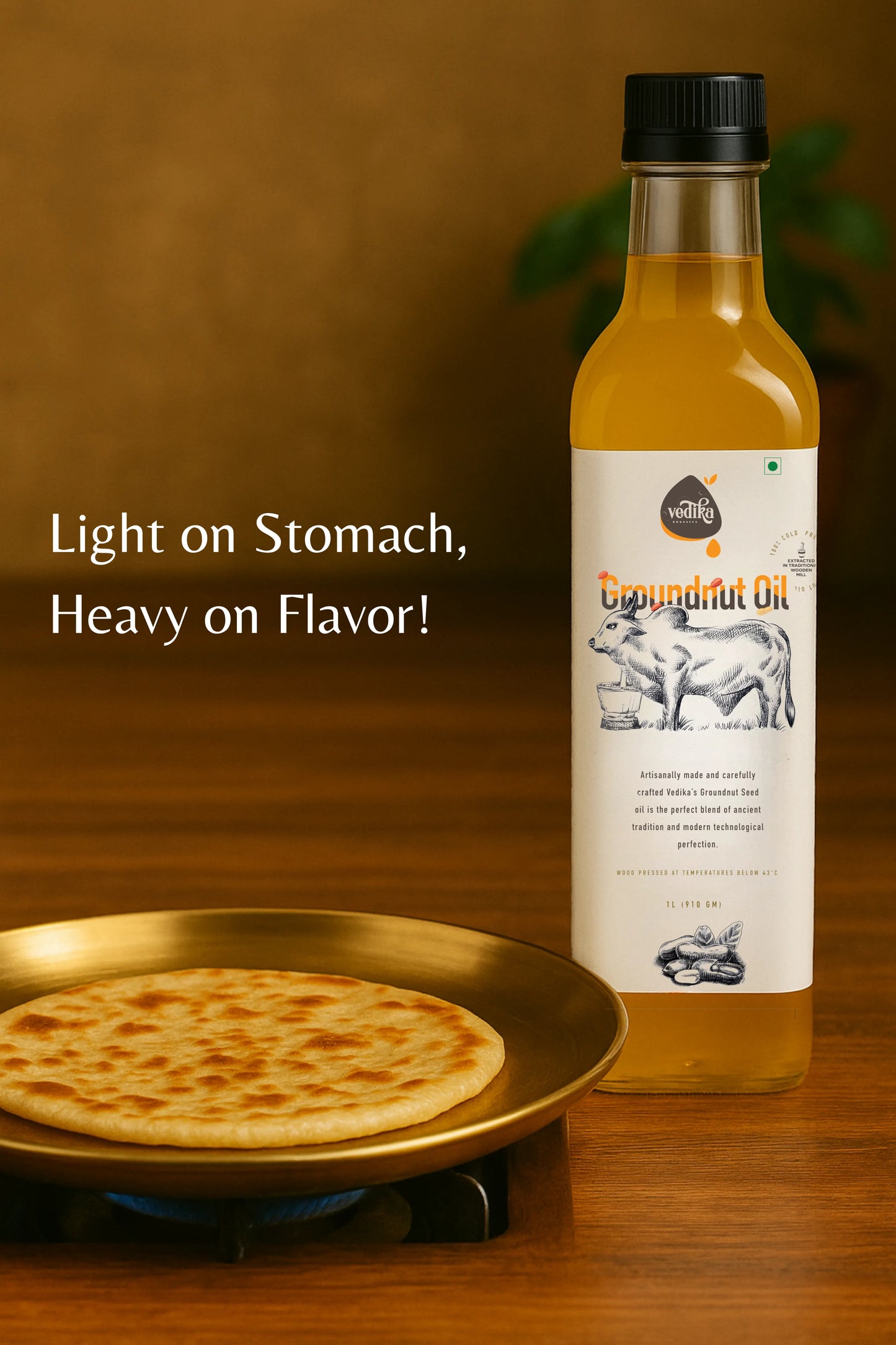 Vedika Organics Extra Virgin Groundnut Oil (1 litre)