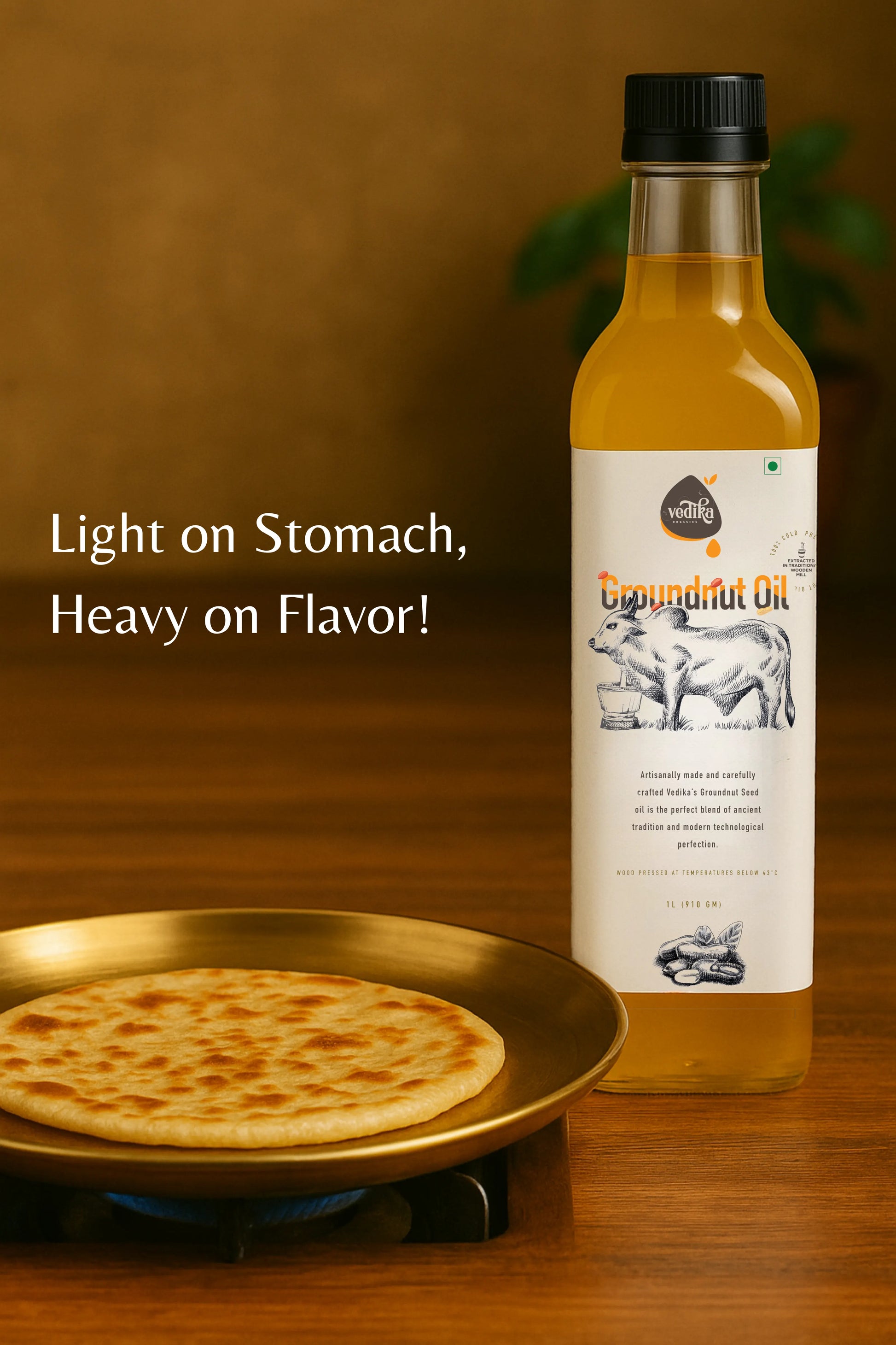 Vedika Organics Extra Virgin Groundnut Oil (1 litre)